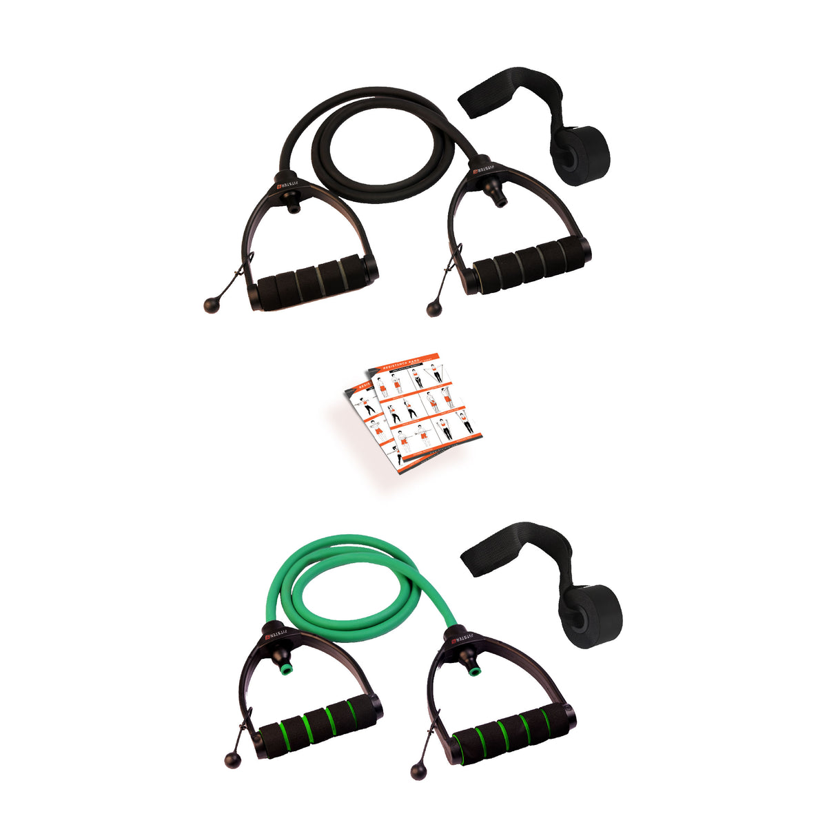 Green Black Resistance Band Combo Fitster5