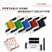 11 Piece Premium Resistance Band Set - with Door Anchor & Ankle Straps